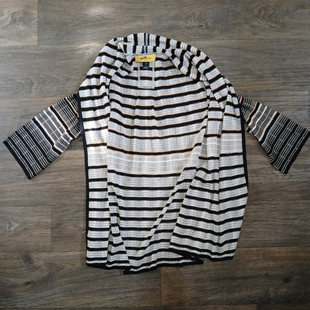 St. John Striped Open Front Cardigan. - Picture 7 of 15